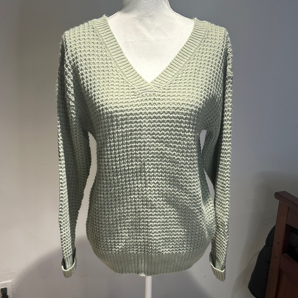 moon & madison Sage V-Neck Sweater